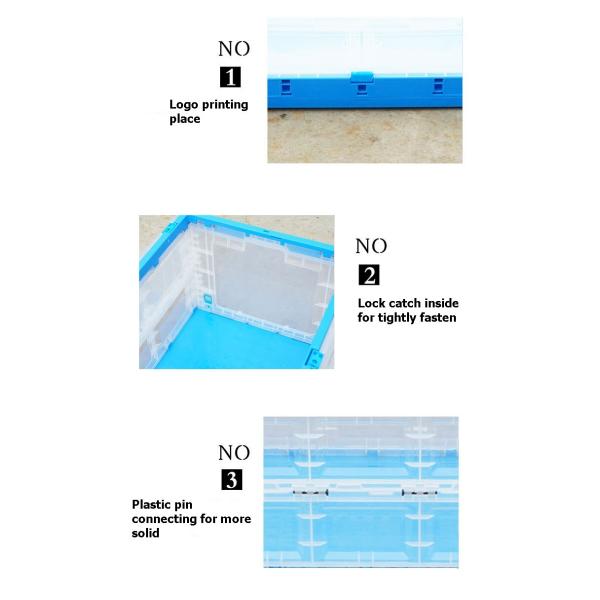 650*440*360 mm Plastic Collapsible Totes Length Sides Opening Collection
