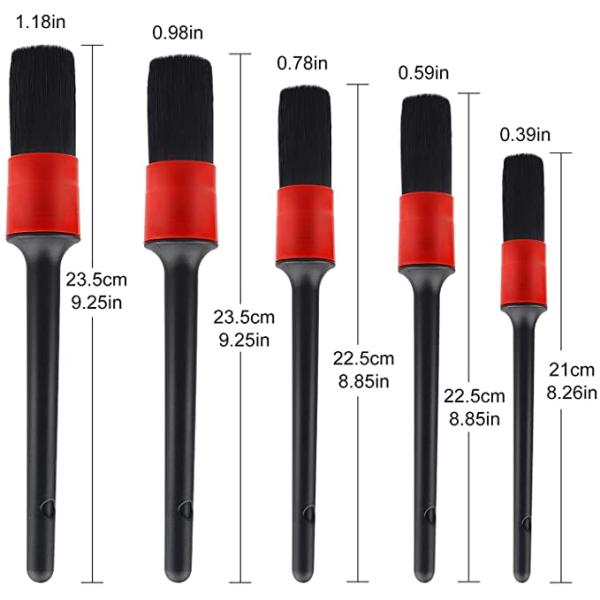 Polypropylene Car Detailing Brush Set 5pcs For Interior And Exterior
