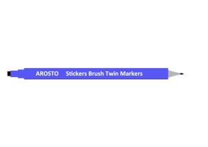 Security Brush Twin Marker Pen / Permanent  Paint Marker Pens with Polyester Nib 1mm