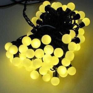 China Yellow 50 LED Ball 5M Christmas Decoration String Lights Fairy Light on sale