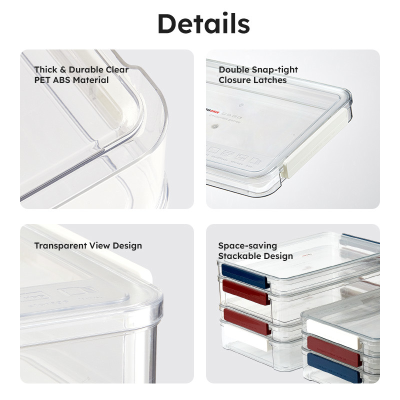 Clear A4 Document Storage Box with Wine Red Snap Tight Lid PET Files Documents Magazines Notebooks Box Organizer Holder Desk