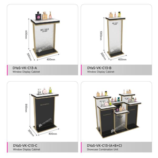 Cosmetic Display Showcase Black Window Cabinet Skincare Display Stand for Retail Store Interior Design