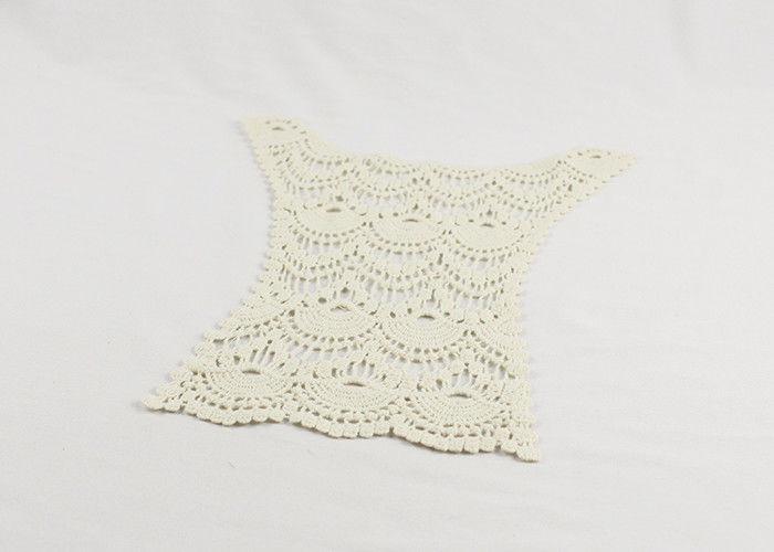 Embroidered Cotton Lace Collar Applique Water Soluble For Bridesmaid Dresses
