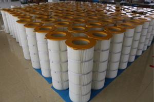 China Iron Cover Pleated Filter Cartridge Three - Lugs For Large Dust Concentration wholesale