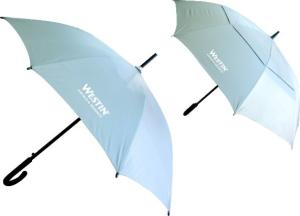 China Print logo Custom Hotel Umbrellas Compact Windproof Umbrella Metal Handle on sale