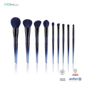 China Nylon Hair Graduated Color 9pcs Travel Makeup Brush Set Private Label wholesale