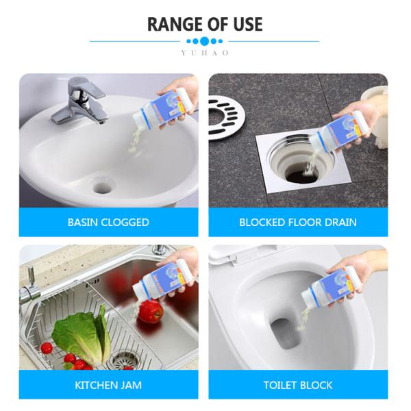 Super Markets Clogged Drains Foaming Sink Unblocker Powder Non Toxic