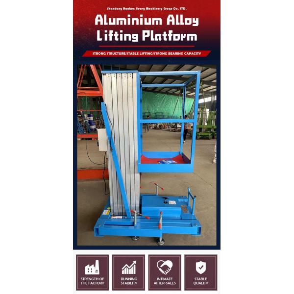 Jinan Best Price Hydraulic Lifting Aluminum Mast 6m 8m 10m 14m 20m Single Columned Electric Manlift Table