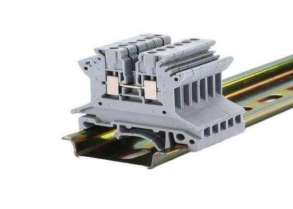 Quality UK series din rail terminal block UK 2.5mm plastic screw clamp terminal brass surface mount  cable connectors terminals for sale