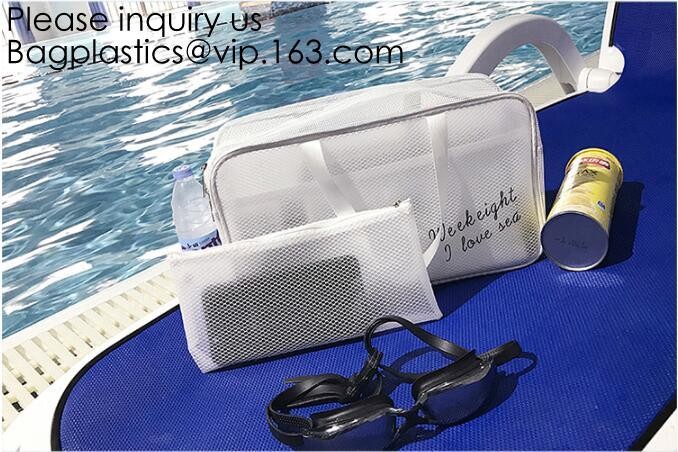 Custom Clear Pvc Lady Handbag Set Transparent Beach Tote Bag With Inner Pouch,Shoulder Tote Holographic PVC Beach Bag