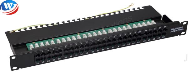 Quality 6P4C Type Krone Network Patch Panels 110 IDC CAT3 RJ11 50 Port Voice Patch Panel for sale