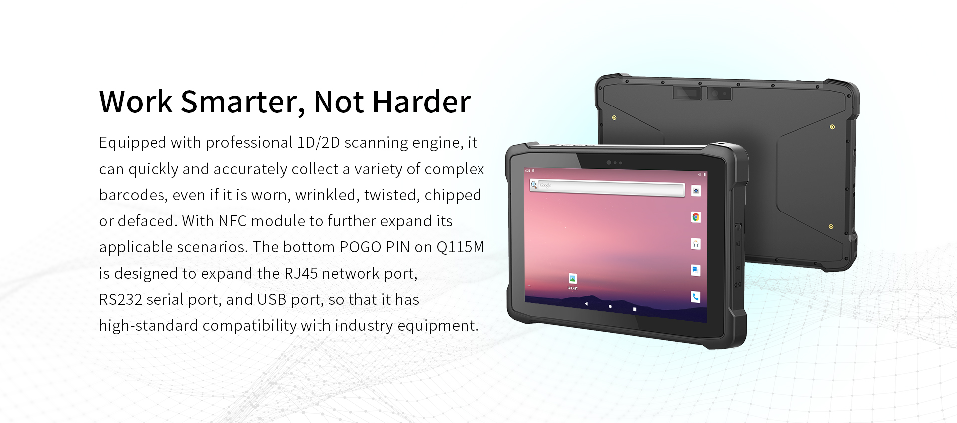 Industrial 10.1 Inch Rugged Android Tablet with IP65 Certification NFC 5G and 4G GSM