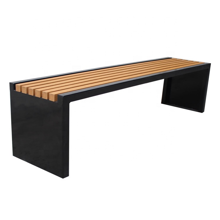 Commercial Backless Outdoor Wooden Bench For Urban Park School