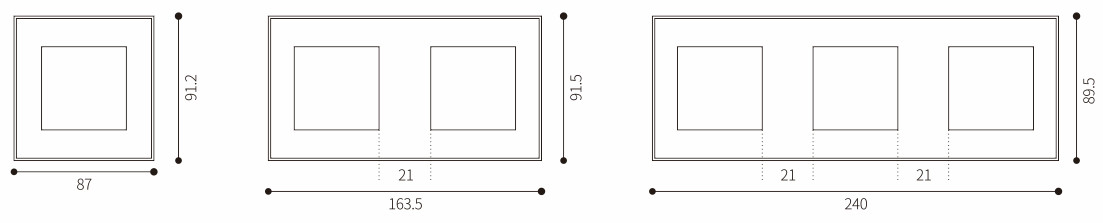 163.5mm 91.5mm Brass Switches And Sockets Electric Plugs Sockets