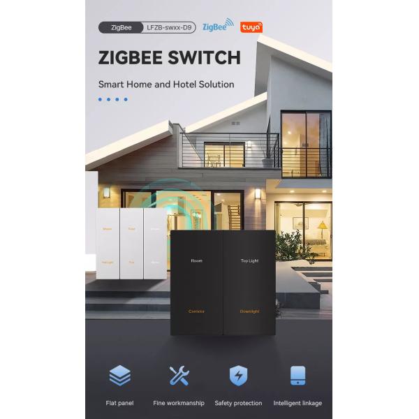Zigbee Wall Switch 2 / 3 / 4 Conjoined Style Thick Metal 3mm Panel