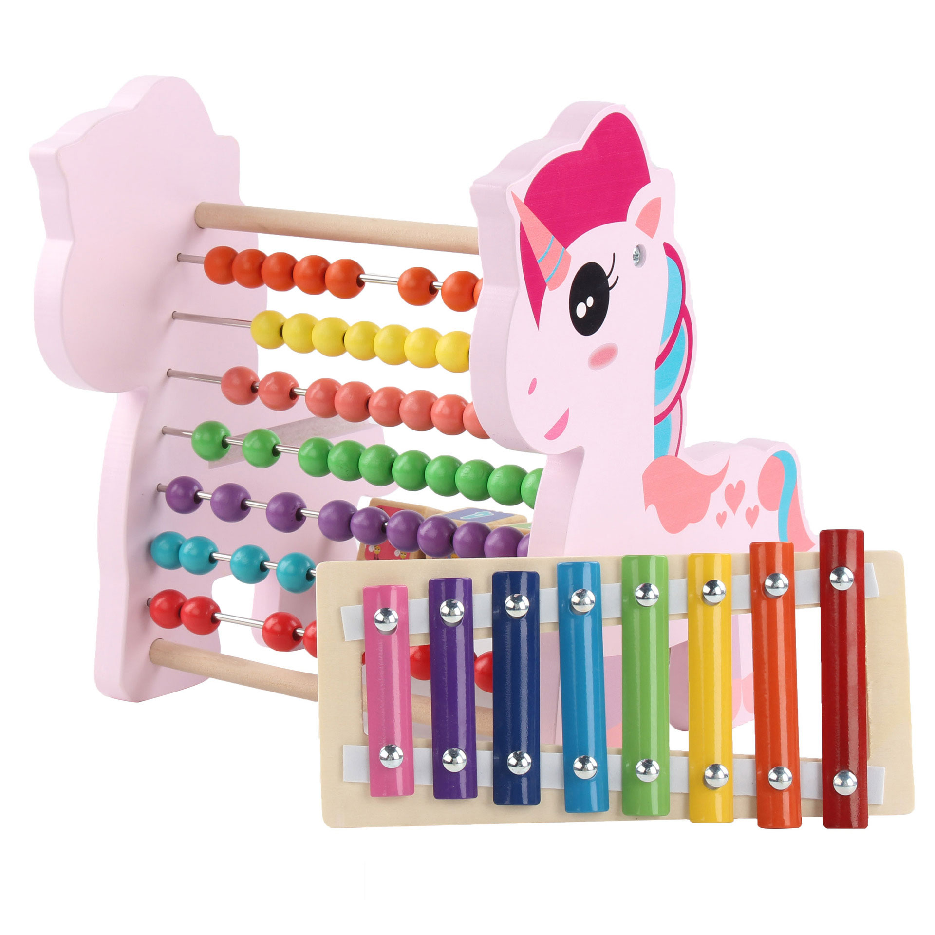 Unisex Education Toy Wooden Puzzle Blocks with Hammering Pounding and Piano Functions