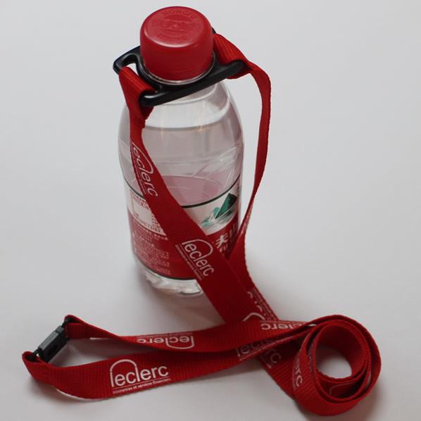 Quality Custom Printed Bottle Holder Beverage & Water Bottle Holder Lanyards handy adjustable strap with a small carabiner clip for sale