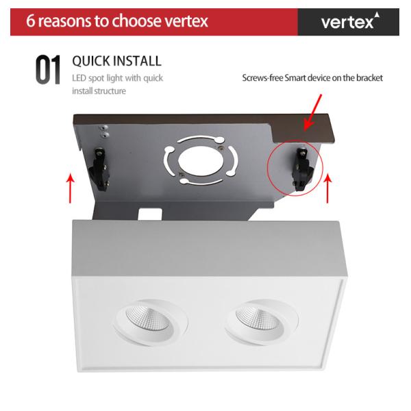 360 Degree Rotation Surface Mounted Square Led Downlight Cob Led Downlight