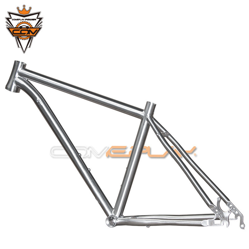 Raw Color Titanium Bicycle Frame Ti Mtb Frame 31.8mm Diameter Lightweight