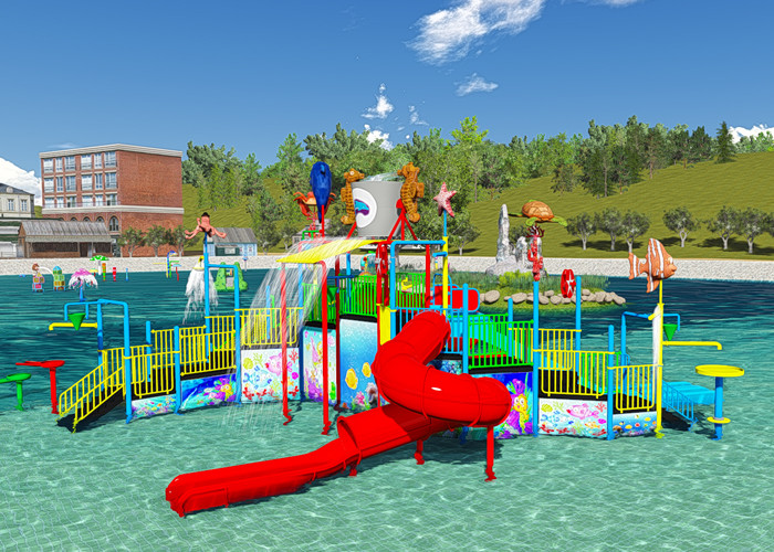 Water Pool Toys Theme Park Concept Design Customized Aqua Playground With Dump Bucket
