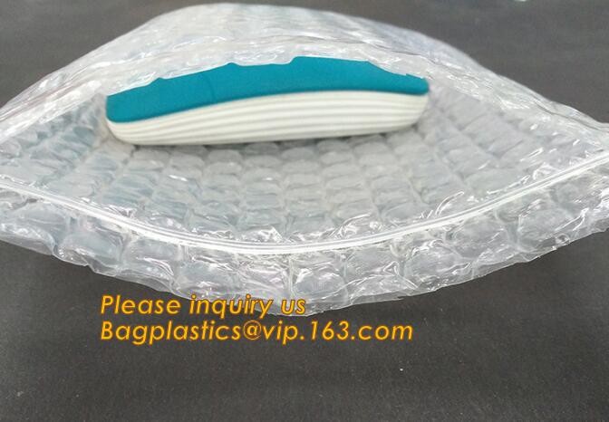 Cosmetic Slider Zip lockk Bubble Bags Bubble Slide Pouch,Zip lockk esd bubble bag bubble packaging wrap cosmetic pouch slide