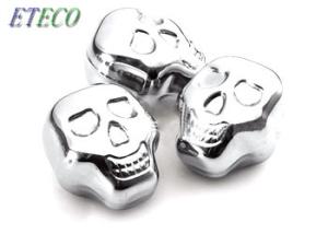 Human Skull Head Inox Ice Cube , Custom Stainless Steel Ice Cube Set