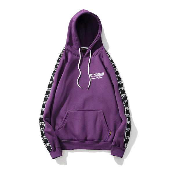 High quality arm strap custom wholesale mens embroidery pullover hoodies