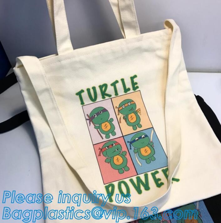 Custom silk screen printed Cotton material handle style blank natural cotton canvas bag without logo bagplastics bagease