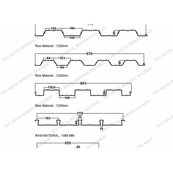 1250mm Floor Deck Roll Forming Machine Cr12 Metal Roof Machine