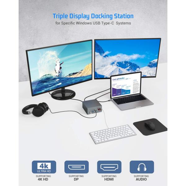 Windows MacOS Macbook Pro Usb C Docking Station With Easy Plug And Play Integration