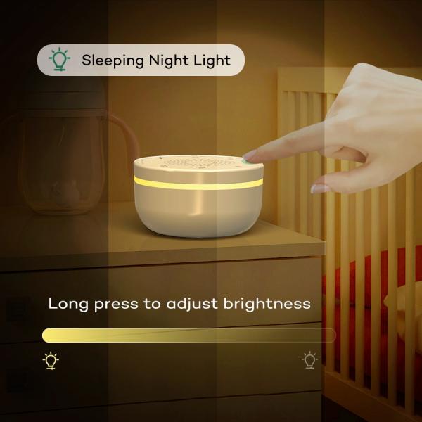 Portable White Noise Machine with Night Light 30 Sounds Rechargeable