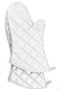 China Household Cotton Kitchen Oven Gloves Silver Plated Thickened Plain Design wholesale