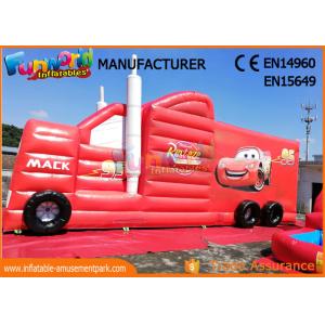 China Fun Truck Bounce House Inflatables Obstacle Course Red Fire Retardant wholesale