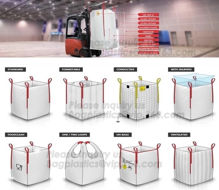 customizable PP u-panel baffle big bag /coated white woven PP jumbo bag/ventilated 4 panel baffle bag/all colors availab