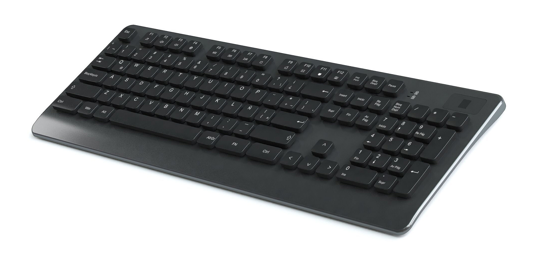 USB Plastic Keyboard With Fingerprint Reader Function Keys Multimedia Keys And Numeric Keys