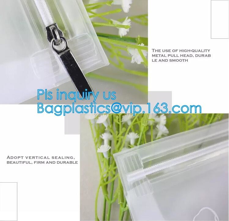 PVC Stationery ruler set packaging bag with slider, fabric slider zip bags, slider PVC cosmetic bag,pencil bag