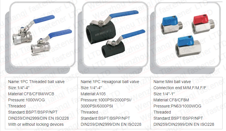 Normal Temperature SS316/304 2 Pcs Stainless Steel Ball Valve for Hydraulic Media 1000psi BSP NPT Threaded