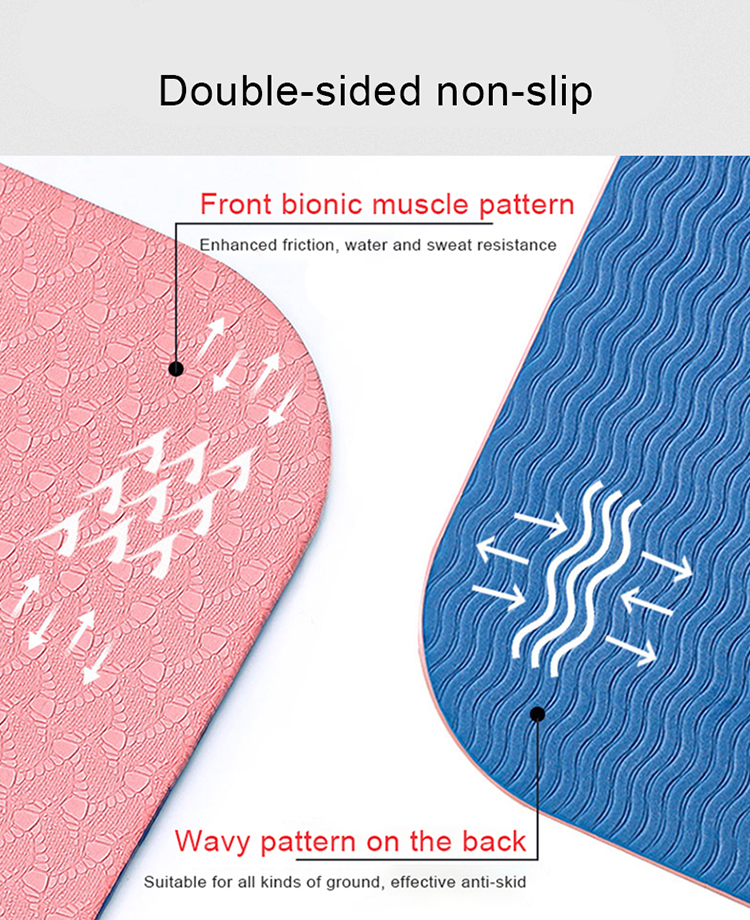NBR PVC 0.6CM 1CM Yoga Non Slip Large Exercise Mat For Home Workout Gym
