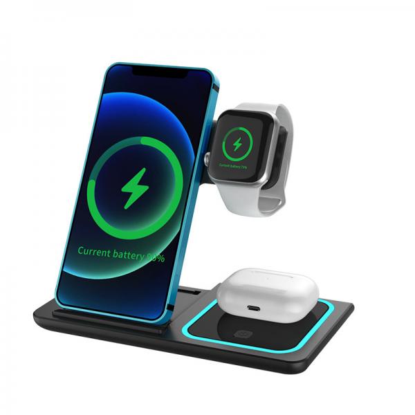 Quality Black 10W QI Wireless Charging Pad No Led Display Fast Charging for sale