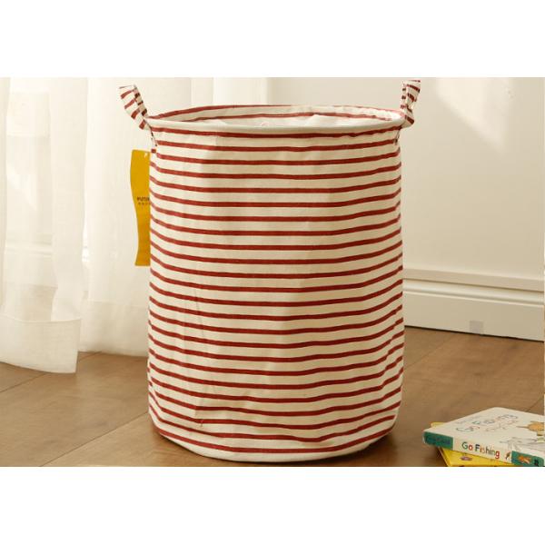 Laundry basket storage bag large box customizable colors stripe Green blue Cotton Linen