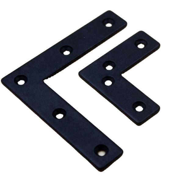 Quality Customized Instruction Black Steel Corner Bracket for Furniture Hardware Included for sale