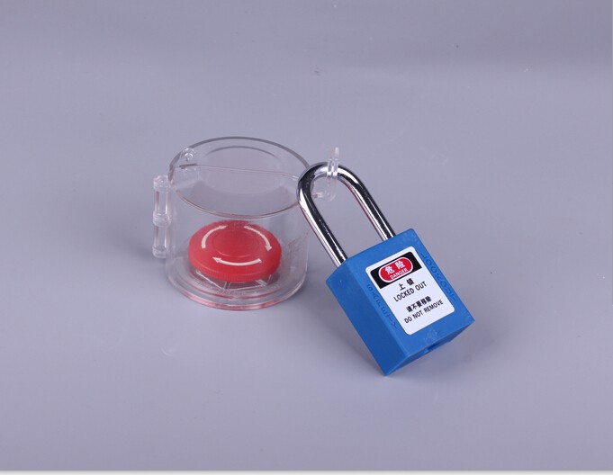 White Emergency Stop Lockout , Push Button Lockout Cover Three Pieces In One Set