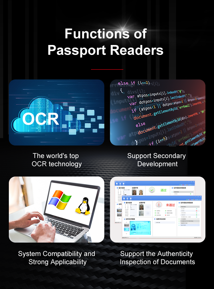 MRZ ID scanner APR5300 I passport reader visa reader with free system integration SDK