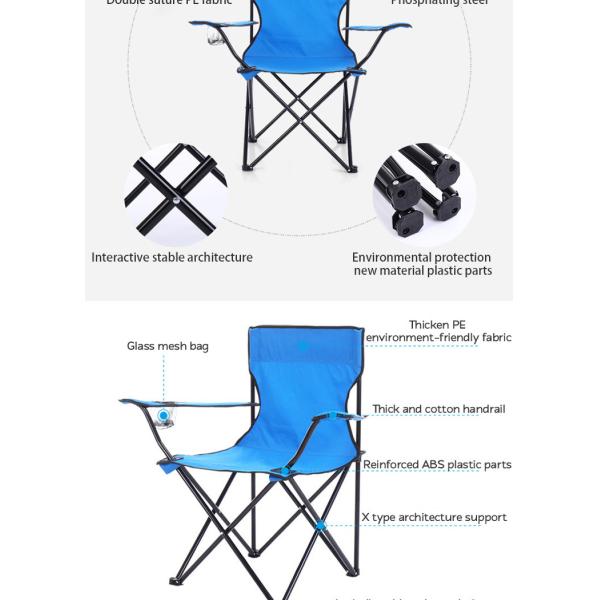 Rotary Lightweight Camping Folding Chair Outdoor Foldable Oxford Picnic Fishing Chair