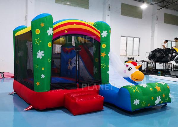 Quality Family Mini Inflatable Bounce House For Backyard Rainbow Color for sale