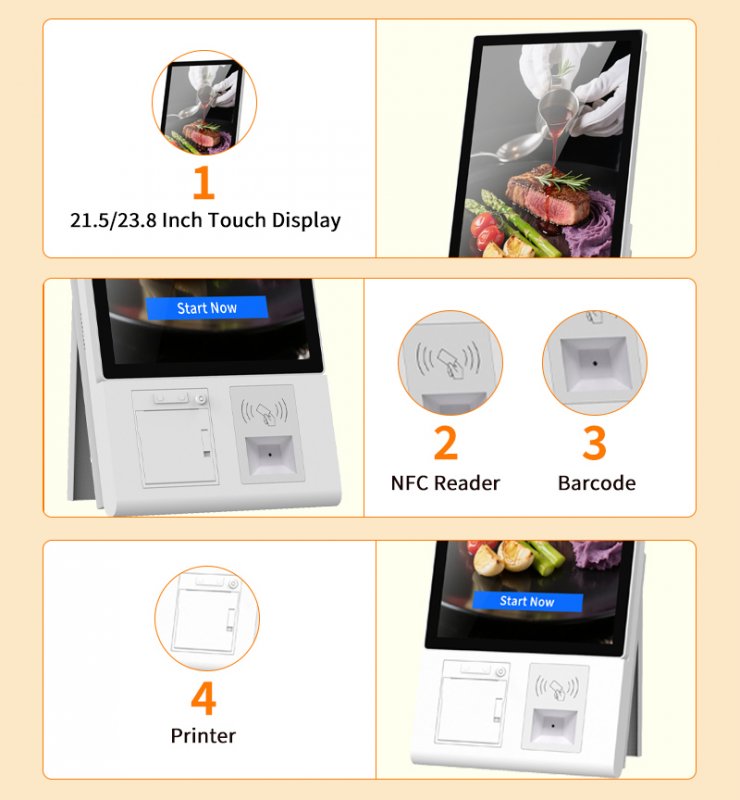 Interactive Touch Screen Self Ordering Kiosk Improve Efficiency Reduce Wait Times Boost Customer Satisfaction and Revenue