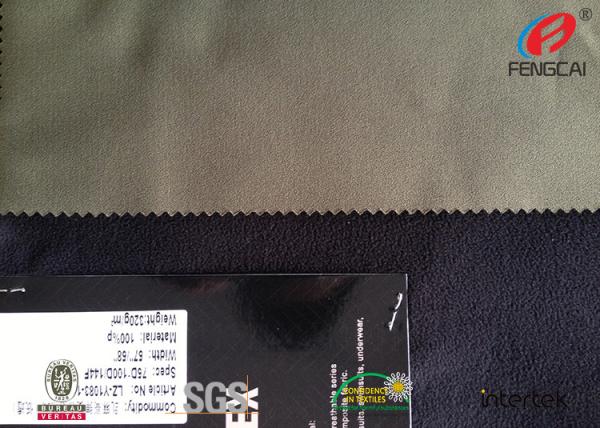 Quality Three Layer Waterproof Softshell Fabric , Jacket Fleece Fabric 75D/144F for sale