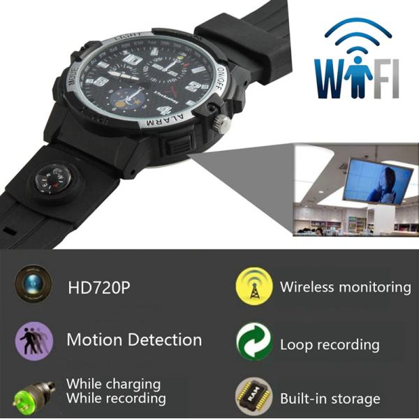 Y32 32GB 720P WIFI IP Spy Watch Camera Wireless Remote CCTV Video Monitor IR Night Vision Home Security Nanny Camera