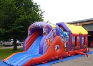 China 2 Part Assault Course Hero Inflatable Bouncy Obstacle Course Games Summer wholesale