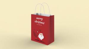 China Intercon Pack Red Kraft Gift Bags 65g-140g Shopping Paper Bags With Handles wholesale